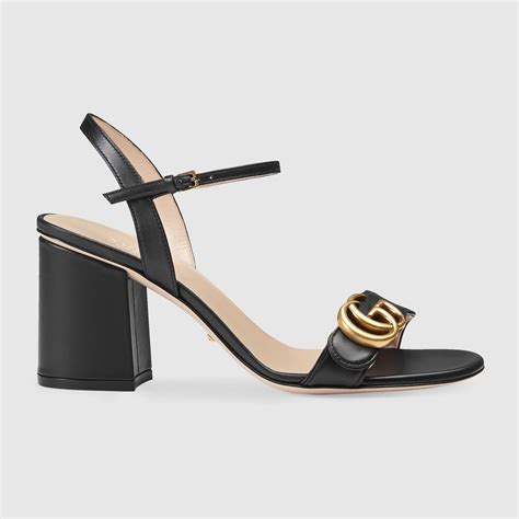 leather mid-heel sandal gucci|high heel Gucci sandals women.